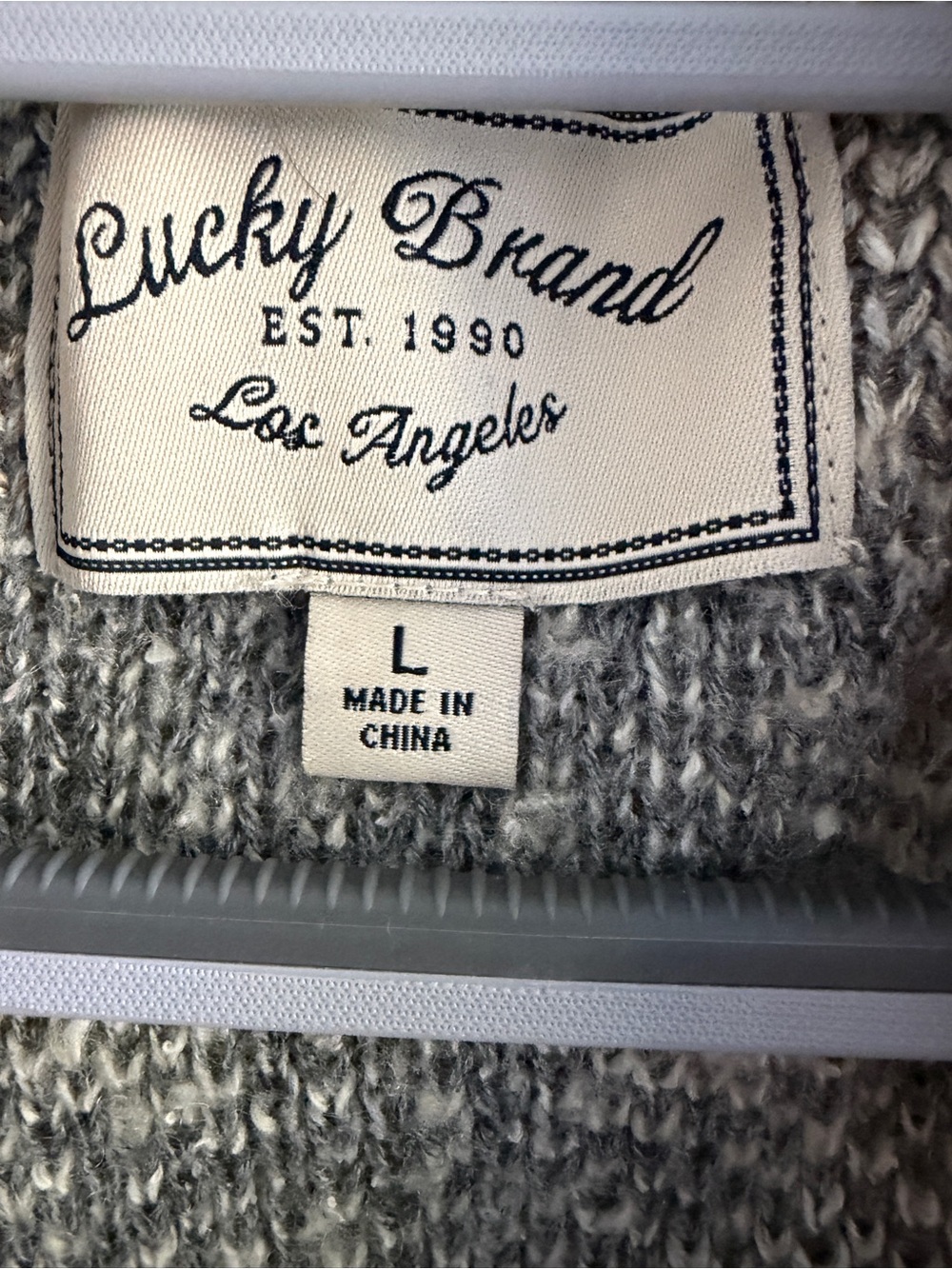 Lucky Brand Beige Aztec Shawl Collar Cardigan with Gray & Rust Accents - Picture 5 of 6